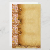 GROTESQUE GESICHT MIT GOLDWEISSEN FLORALPARKPLÄTZE BRIEFPAPIER (Vorne/Hinten)