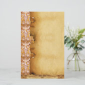 GROTESQUE GESICHT MIT GOLDWEISSEN FLORALPARKPLÄTZE BRIEFPAPIER (Stehend Vorderseite)