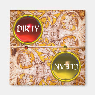 GROTESQUE GOLD WEISSE BLUME SCHÖNE SAUBERE MAGNET