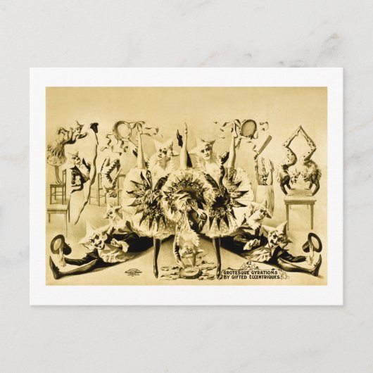 Grotesque Gyrations von begabten Eccentriques 1900 Postkarte (Vorderseite)