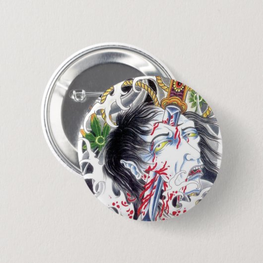 Grotesque Head & Sword Button (Vorne & Hinten)