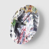 Grotesque Head & Sword Runde Wanduhr (Winkel)