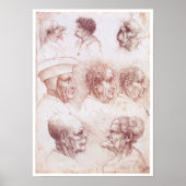 Grotesque Heads, Leonardo da Vinci Poster (Vorne)