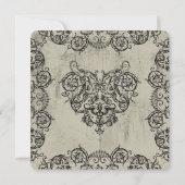 Grotesque Ornament Herz Einladung (Rückseite)
