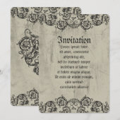 Grotesque Ornament Herz Einladung (Vorne/Hinten)