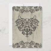 Grotesque Ornament Herz Einladung (Rückseite)