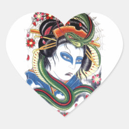 Grotesque & Snake Herz-Aufkleber