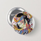 Grotesque & Snake Tattoo Design Button (Vorne & Hinten)