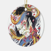 Grotesque & Snake Tattoo Design Keramik Ornament (Links)