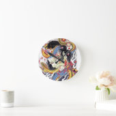 Grotesque & Snake Tattoo Design Runde Wanduhr (Zuhause)