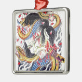 Grotesque & Snake Tattoo Design Silbernes Ornament (Links)