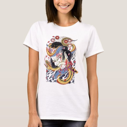 Grotesque Snake Tattoo Design T-Shirt (Vorderseite)