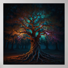 Grotesque Verzierte Binärbaum-Einheit Zweigstelle Poster