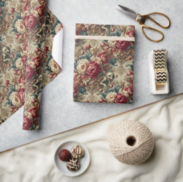 Grotesque wachsen - gotische BlumenBandana Geschenkpapier