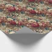Grotesque wachsen - gotische BlumenBandana Geschenkpapier (Ecke)