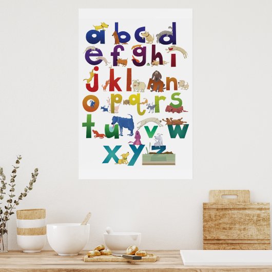 Grotke Alphabet Hunde Poster (Küche)