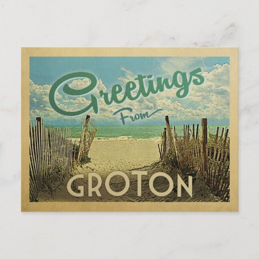 Groton Connecticut Beach Vintage Travel Postkarte (Vorderseite)