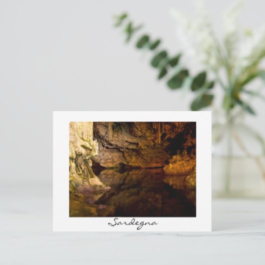 Grotto Neptune, sardische weiße Postkarte (Stehend Vorderseite)