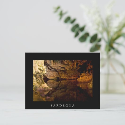 Grotto Neptune, schwarze Postkarte Sardiniens (Stehend Vorderseite)