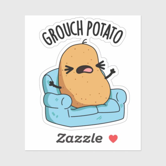 Grouch Potato Funny Veggie Puns Aufkleber (Blatt)