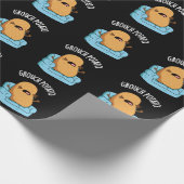 Grouch Potato Funny Veggie Puns Dark BG Geschenkpapier (Ecke)
