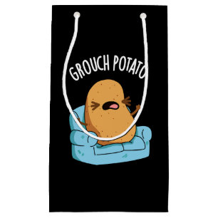Grouch Potato Funny Veggie Puns Dark BG Kleine Geschenktüte