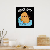 Grouch Potato Funny Veggie Puns Dark BG Poster (Küche)