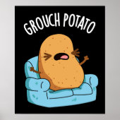 Grouch Potato Funny Veggie Puns Dark BG Poster (Vorne)