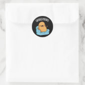 Grouch Potato Funny Veggie Puns Dark BG Runder Aufkleber (Tasche)