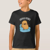 Grouch Potato Funny Veggie Puns Dark BG T-Shirt (Vorderseite)