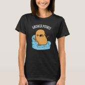 Grouch Potato Funny Veggie Puns Dark BG T-Shirt (Vorderseite)