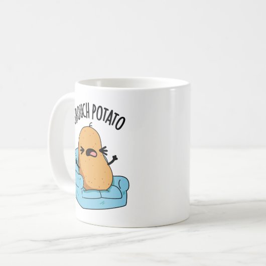 Grouch Potato Funny Veggie Puns Kaffeetasse (Vorderseite Links)