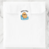 Grouch Potato Funny Veggie Puns Runder Aufkleber (Tasche)