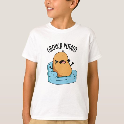 Grouch Potato Funny Veggie Puns T-Shirt (Vorderseite)