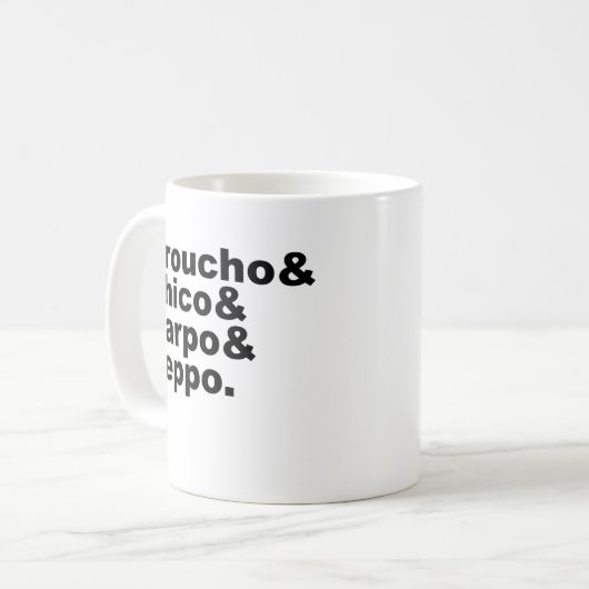 Groucho & Chico & Harpo & Zeppo Kaffeetasse (Vorderseite Links)