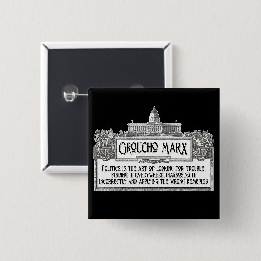 Groucho Marx auf Politik Button (Vorne & Hinten)