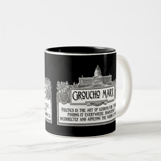Groucho Marx auf Politik Zweifarbige Tasse (VorderseiteRechts)