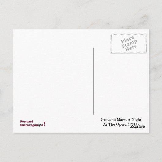 Groucho Marx Brothers Night at the Opera Postcard Postkarte (Rückseite)