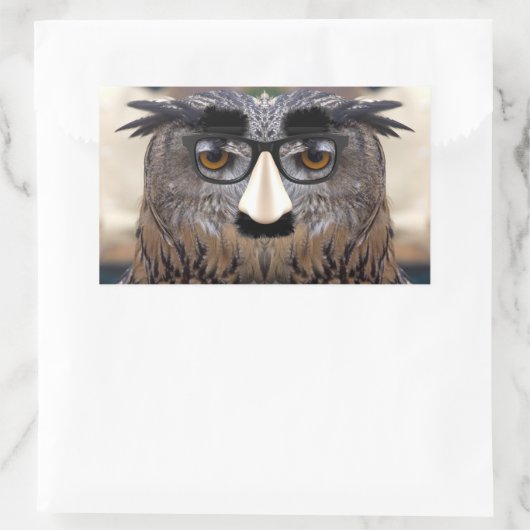 Groucho Marx Eagle Owl Rechteckiger Aufkleber (Tasche)