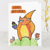 Grouchy Eichhörnchen Geburtstag Big Card Karte (Gelbe Blume)