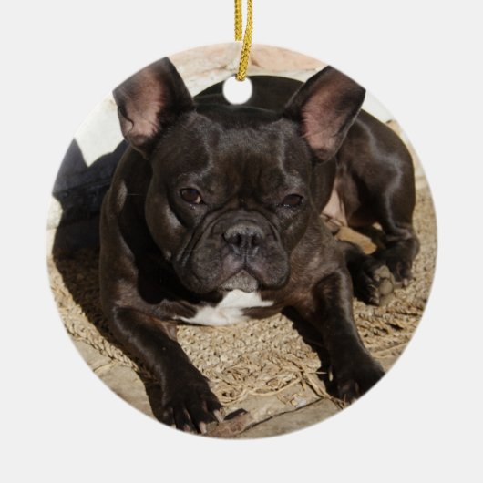 Grouchy French Bulldog Keramikornament (Vorne)