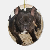 Grouchy French Bulldog Keramikornament (Links)