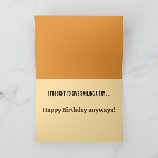 Grouchy Grumpy Cat Exotic Persian Funny Birthday Karte (Innenseite)