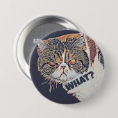 Grouchy Grumpy Cat Funny Was? Button (Vorne & Hinten)