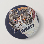 Grouchy Grumpy Cat Funny Was? Button (Vorderseite)