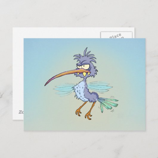 Grouchy Hummingbird Postcard Postkarte (Vorne/Hinten)