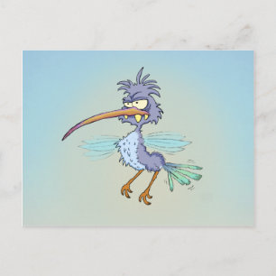 Grouchy Hummingbird Postcard Postkarte