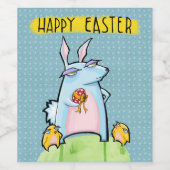Grouchy Rabbit Osterblau Weinflaschen Etikett (Einzelnes Label)