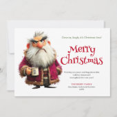 Grouchy Santa humorous editable Christmas greeting Feiertagskarte (Vorderseite)