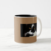 groukige Schwarz-weiße Katzenaugen Zweifarbige Tasse (VorderseiteRechts)